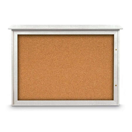 United Visual Products Outdoor Enclosed Combo Board, 72"x36", Gold Frame/Burgundy & Apricot UVCB7236ODG-BURGUN-APRICOT